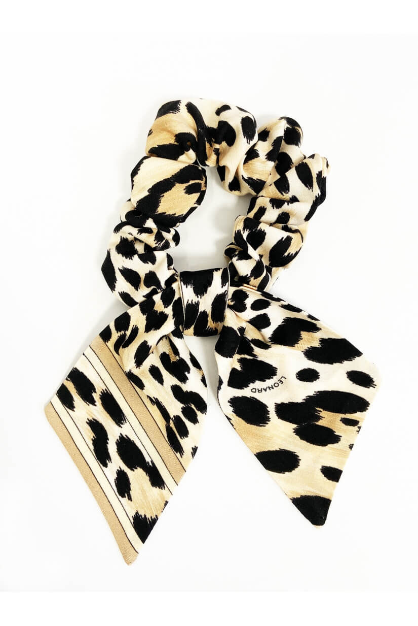 CHOUCHOU EN JERSEY DE SOIE IMPRIME LEOPARD