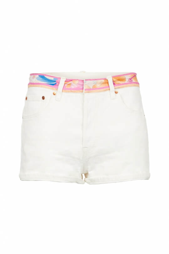 UPCYCLING DENIM SHORT HIBISCUS