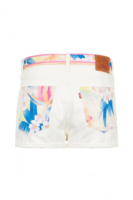 UPCYCLING DENIM SHORT HIBISCUS