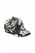 Casquette à fleurs noire