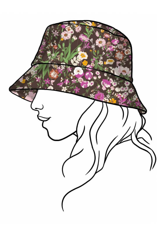 BOB À  FLEURS MARRON