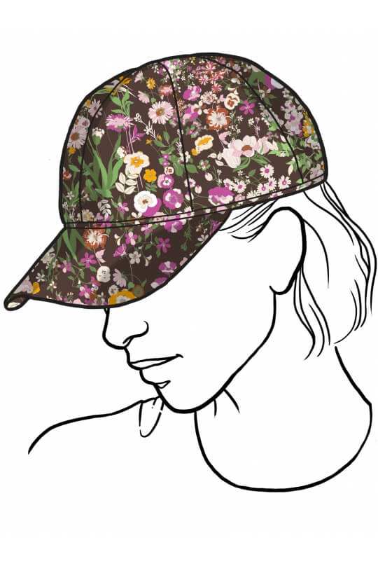 CASQUETTE À FLEURS MARRON